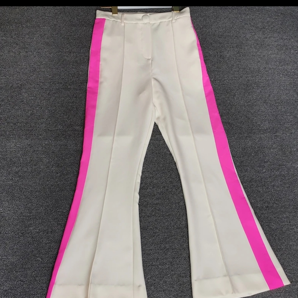 Blazer Pants Suit Two Piece Set Office Ladies Women Color Match Business Single - Picture 3 of 6